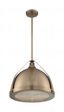  60/7203 - Barbett - 1 Light Pendant with Fresnel Glass - Burnished Brass Finish