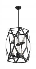  60/7306 - Zemi - 6 Light Pendant with Clear Glass - Black Finish