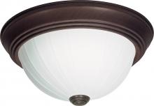  SF76/247 - 2 Light - 13" Flush with Frosted Melon Glass - Old Bronze Finish