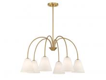  M100138NB - 6-Light Chandelier in Natural Brass