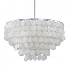  9A175A - 6-Light Pendant Tiered Empire Chandelier with Mica Shell Adorments