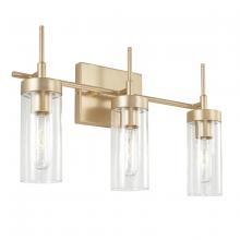  AA1015SF - 3-Light Vanity in Soft Gold with Clear Glass